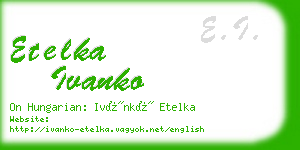 etelka ivanko business card